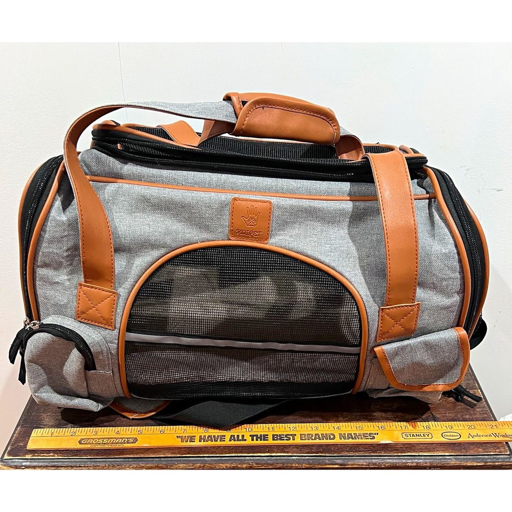 KOIPET Soft-Sided Airline Mesh Pet Carrier Gray, Small Dog/Cat